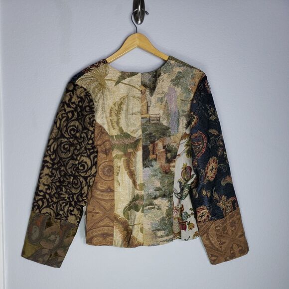 Vintage NWT Zoe California Womens XL Wool Blends Patchwork Tapestry Jacket 1561 - Picture 2 of 7